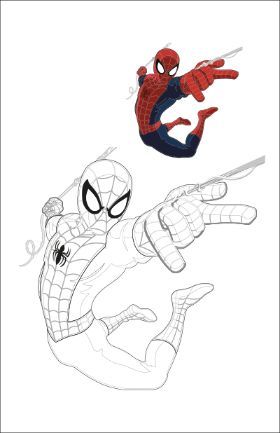 Descargar dibujo de Spiderman para pintar